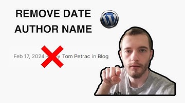 Remove Author Name And Date From Wordpress Posts!
