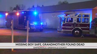Missing boy safe, grandmother's death under investigation