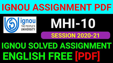 MHI-10 Solved Assignment 2021, MHI 10 Solved Assignment 2020-21 in English, MHI 10 Assignment
