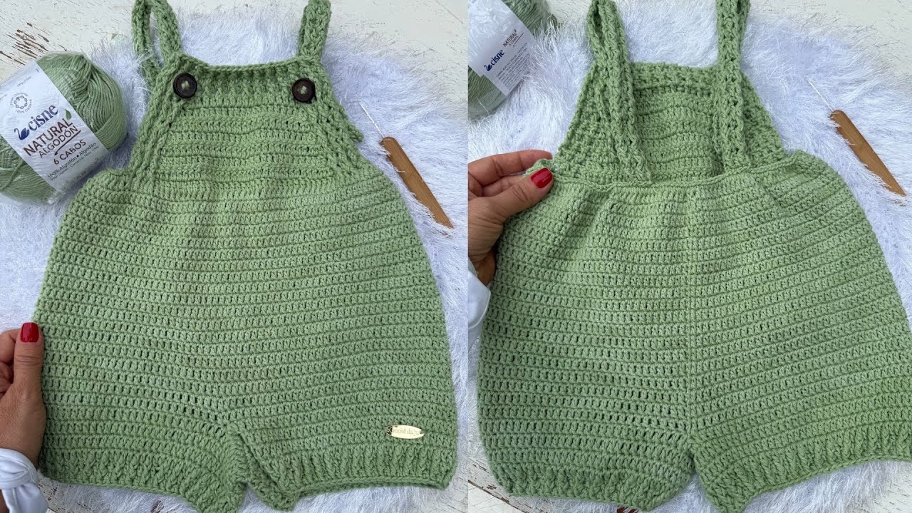 Aula completa Jardineira infantil  em crochê ! Roupa de bebê em crochê ! Crochê para crianças !