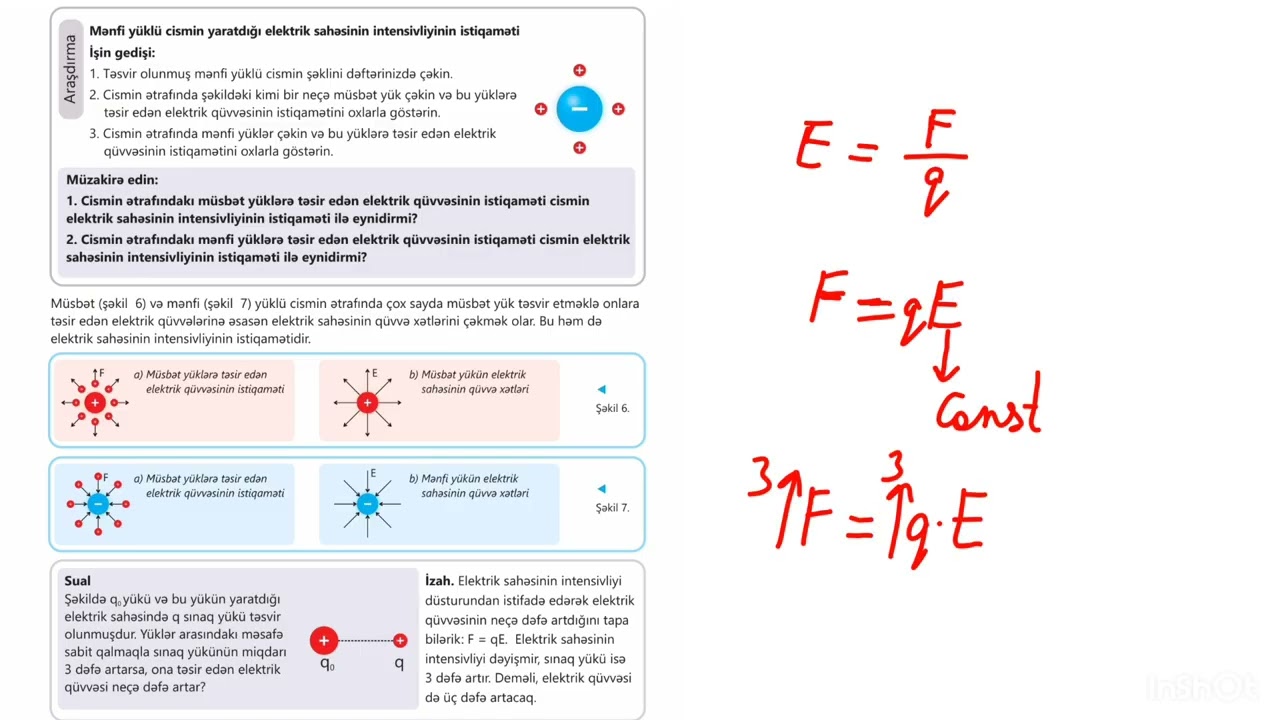 Fizika 7-ci sinif Elektrik sahəsi səh 25-28