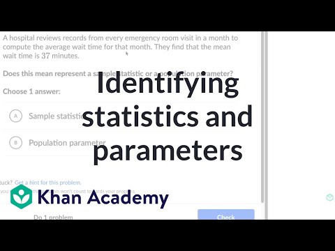 Identifying statistics and parameters - Identifying statistics and parameters