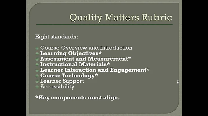 Quality Matters Overview