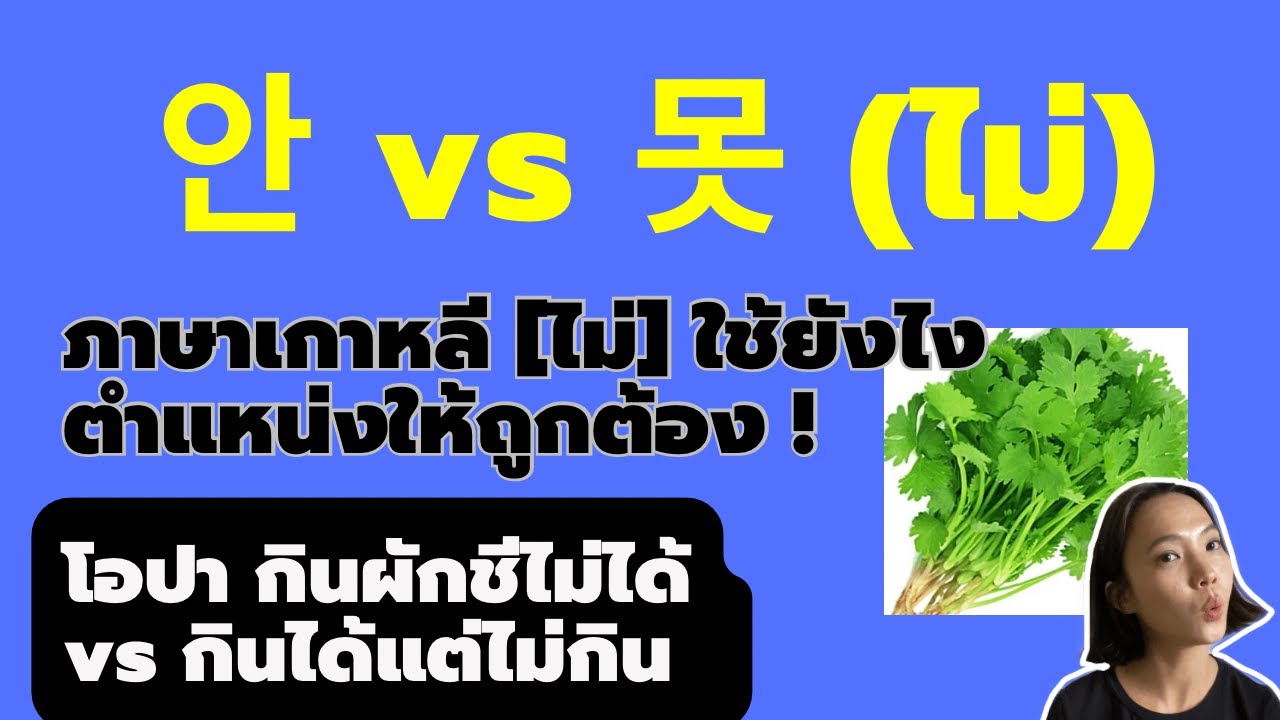 ไวยากรณ์เกาหลี 안 vs  못 ต่างกันยังไง #เรียนภาษาเกาหลี
