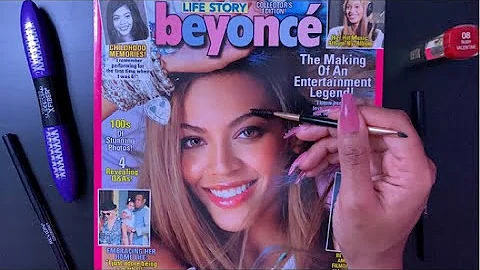 📖 ASMR 📖 Beyoncé Magazine | Page Flipping | Makeup | Tracing | Whispered