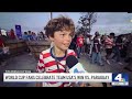 World Cup fans celebrate USMNT's win vs. Paraguay outside Los Angeles Stadium