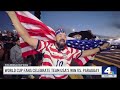 World Cup fans celebrate USMNT's win vs. Paraguay outside Los Angeles Stadium
