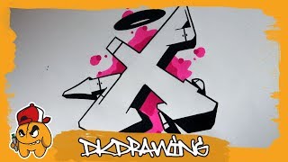 Graffiti Alphabet Tutorial - How to draw graffiti letters - Letter X
