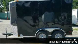 6x10 ft Black Tandem Axle ENCLOSED TRAILER with Rear Doo