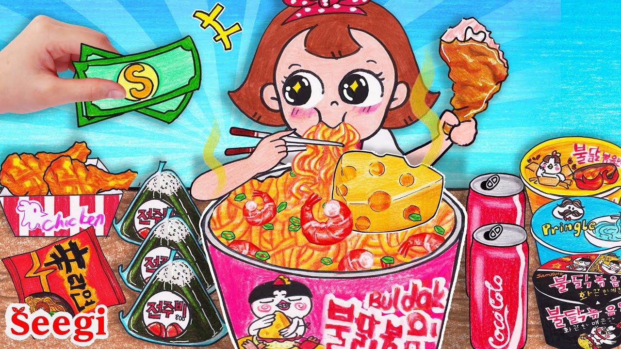 [🔥Paper DIY] 1000+ Best Convenience Store Mukbang Compilation 🍜/ Seegi Stop Motion Paper - ASMR
