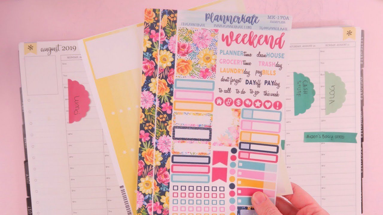 Plan With Me Week One August Erin Condren + Planner Kate YouTube