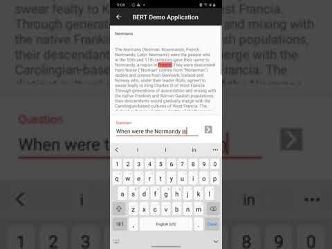 On-mobile real-time question answering using BERT 4