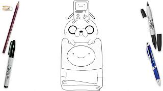 How To Draw Adventure Time Characters Easy Step By Step | Finn Jake BMO Art Lesson