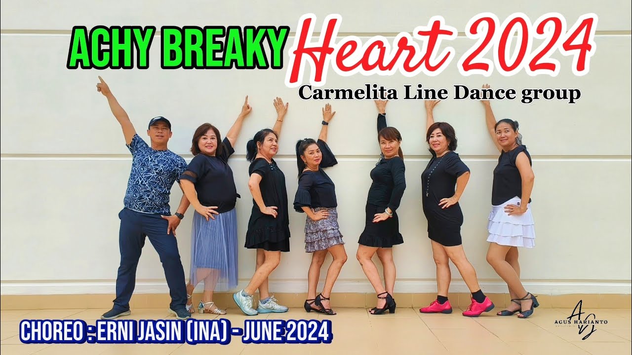Achy Breaky Heart 2024 Line Dance - Demo by Carmelita Group Medan - YouTube