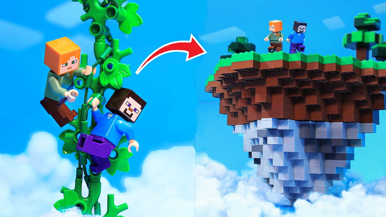 Lost in the SKY Garden! LEGO Minecraft BEANSTALK Adventure