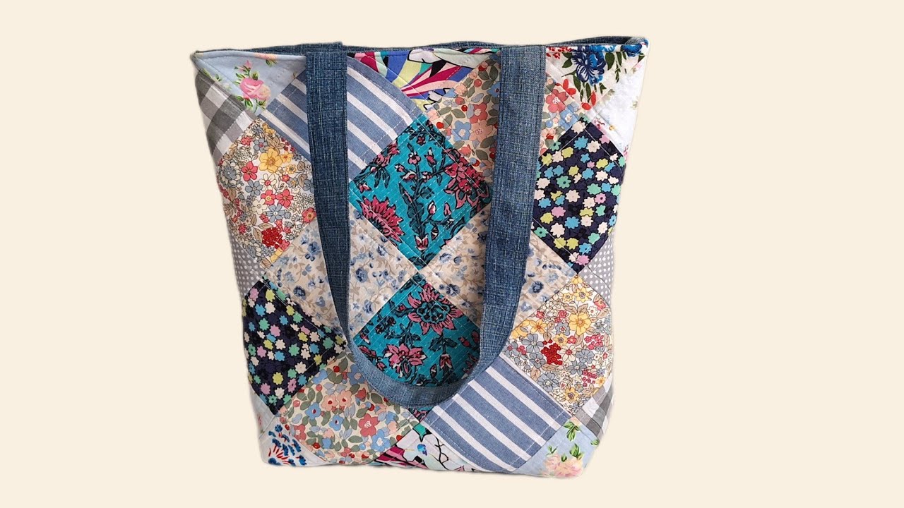 DIY Bag Sewing Tutorial |Patchwork + Denim Magic! - YouTube