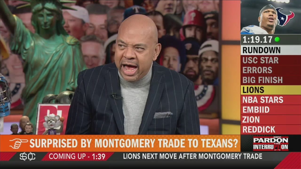 Pardon The Interruption | Wilbon reacts to Lions blockbuster trade Montgomery to Houston Texans