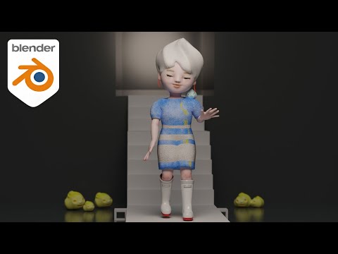 Walk-to-Wave Animation Made in Blender　Blenderで作った歩きから手を振るアニメーション