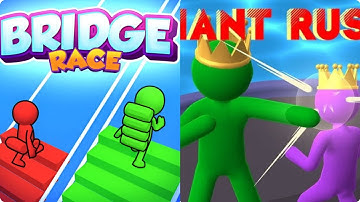 Bridge Race 3D vs Giant Rush 3D 🖤🖤💖💖Walkthrough Android IOS Gameplay Ep 07