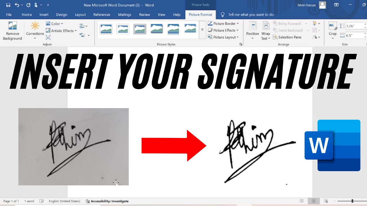 How to Insert Signature in Microsoft Word | Add Your Signature in Word ...