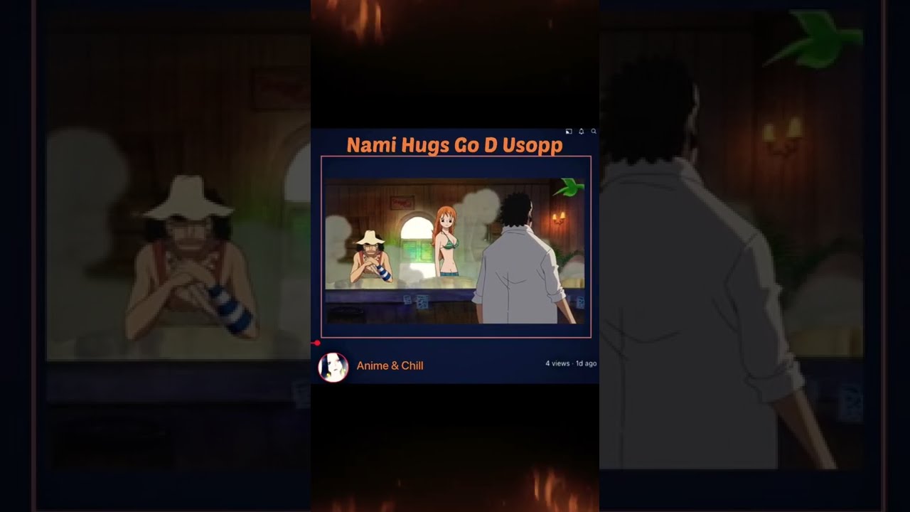 Nami hugs Usopp after 2 years time skip.