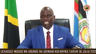 UCHAGUZI MDOGO WA UBUNGE JIMBO LA KONDE KISIWANI PEMBA NA KATA SITA KUFANYIKA TAREHE 18 JULAI, 2021