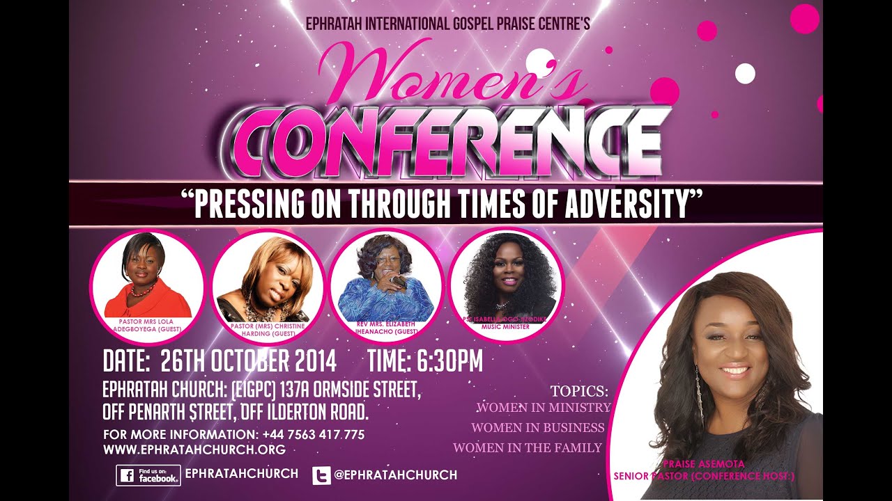 praise talk show with pastor christine harding for ephratahs church womens church conference flyers