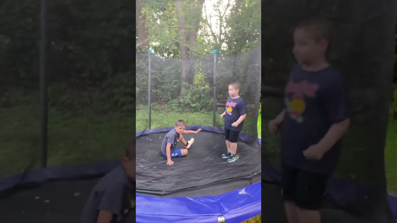 Doing tricks on the trampoline