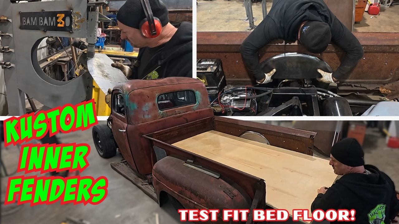 Building inner bed fenders and a box floor for the 1948 Mercury Pickup!