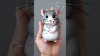 How to make a cute hamster with polymer clay air dry foam clay crafts art fondant #clay #handmade