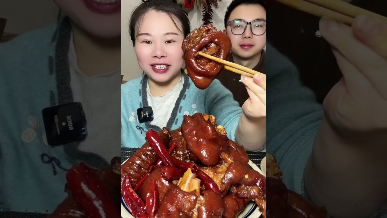 Yummy Spicy Food Mukbang 😋 Eating Braised Pork Bones With Spicy Papaya And Chili Pepper #asmr #food
