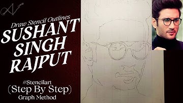How to draw Sushant Singh Rajput || Stencil outline sushant singh rajput part -1 || step by step ||