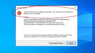 (SOVLED) System Restore Did Not Complete Successfully. Your Computer's System Files and Settings