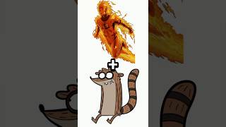 Drawing Rigby as Human Torch