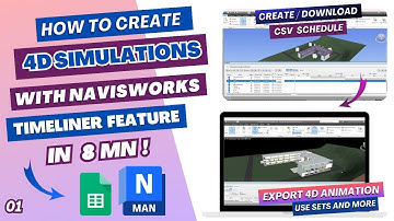 Timeliner & 4D Simulation with Navisworks 2023 in 8mn | 4DBIM Animation Tutorial | Create & Export