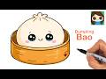 How to Draw a Steamed Bao Dumpling Dim Sum 🥟 Cute Food Art