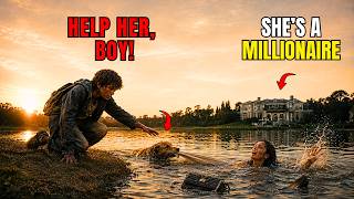 "Help Her, Boy!" — Stray Dog and Homeless Kid Save Drowning Millionaire, and Earns a Family.