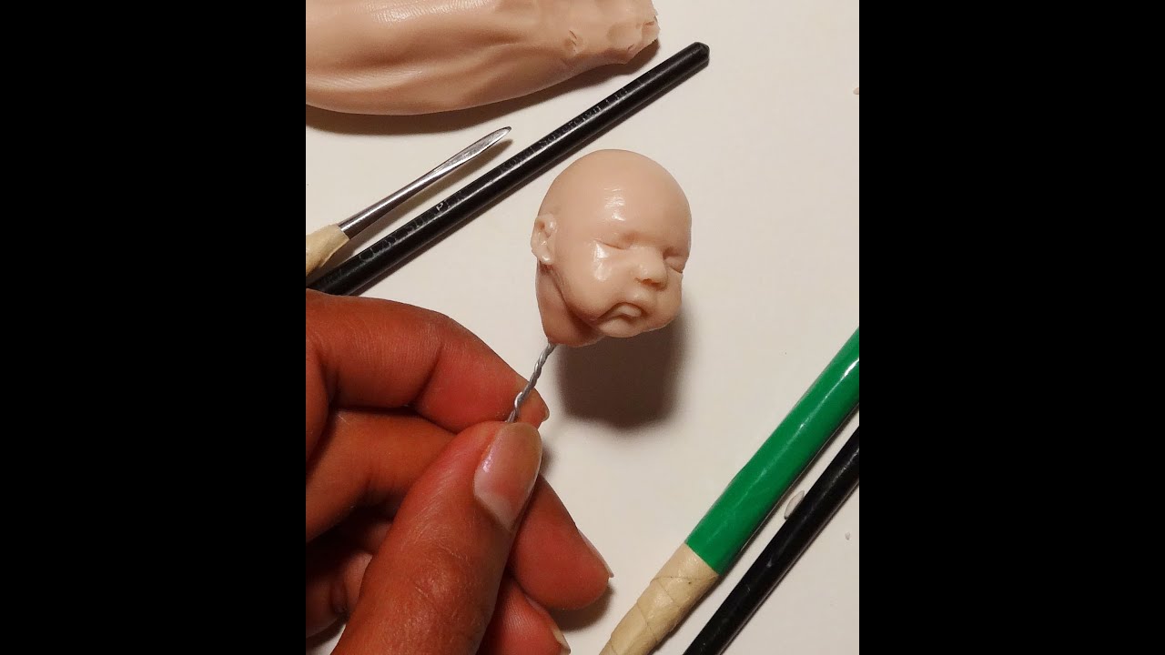 Sculpting ooak polymer clay baby Jack face YouTube