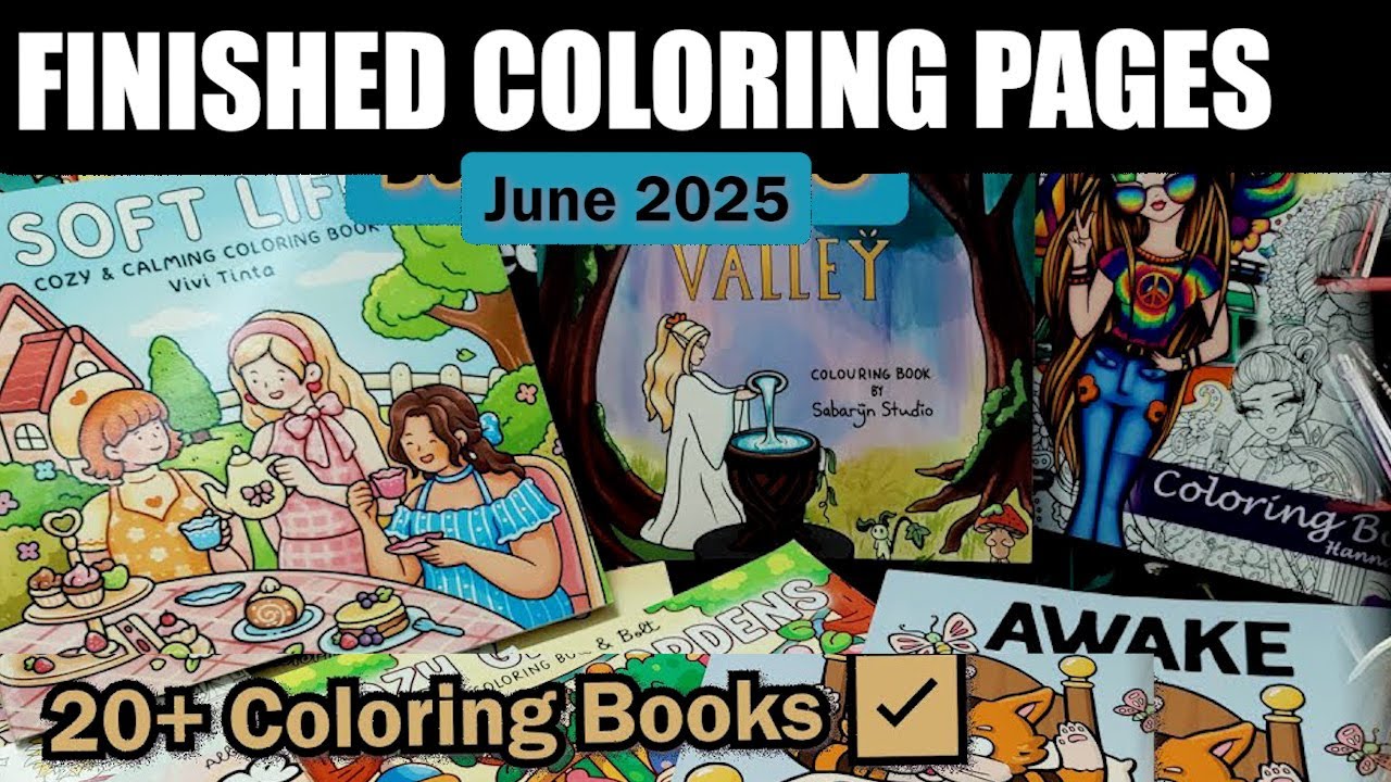 June Finished Pages Fantasy, Nature & Cozy Scenes