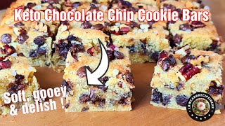 HOW TO MAKE THE BEST KETO CHOCOLATE CHIP COOKIE BARS | SOFT, CHEWY, FUDGY | SUPER EASY | DELICIOUS screenshot 4