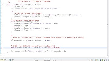 HOW TO CALCULATE AREA OF THE CIRCLE USING JAVA PROGRAM DEMO