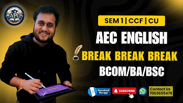 Break Break Break | Ba/Bsc/Bcom | AEC English