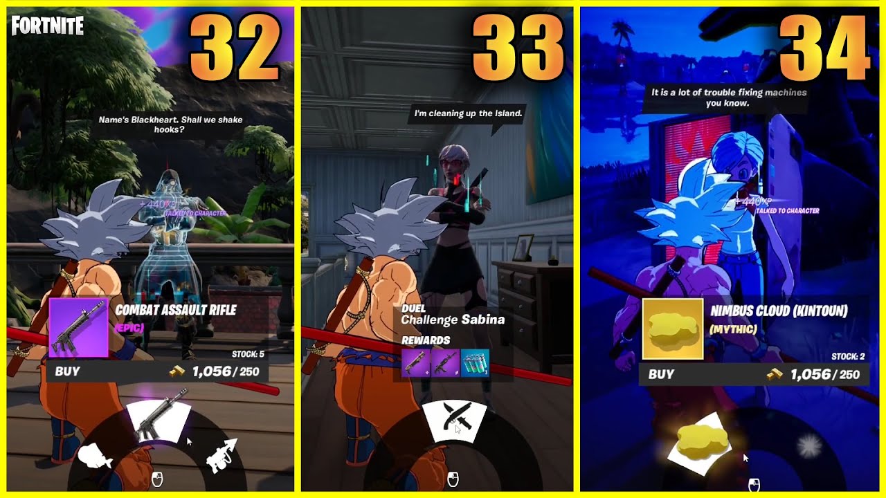 All 3 New NPC locations in Dragon Ball Update (Bulma, Sabina & Blackheart) | Fortnite Season 3