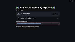 Example Generative AI CSV Analysis (W/ Streamlit + LangChain)