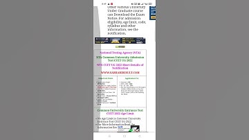 NTA Common University Entrance Test CUET 2022 Correction Form and Exam Date