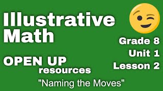 😉 8th Grade, Unit 1, Lesson 2 "Naming the Moves"  Illustrative Math