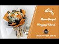 Flower Bouquet Wrapping Tutorial - How to use 2 tone colors wrapper || Cara Membungkus Bunga Buket