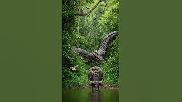 Jungle Clash: Giant Snake Hunts a Buffalo #DreamScreenAI