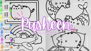 Coloring Compilation - Pusheen the Cat Mini Coloring Pages