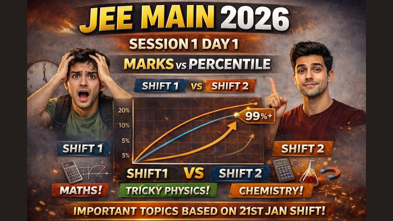 JEE Main 21 January 2026 Marks vs Percentile Analysis & Important ...